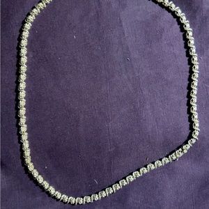 Zales Diamond “S” Tennis Necklace- Sterling Silver